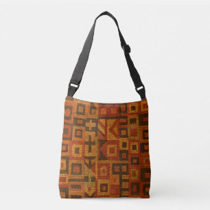 Orange Tribal Design Crossbody Bag