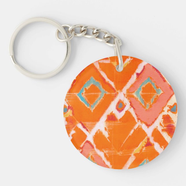 Orange Tribal II Keychain (Front)