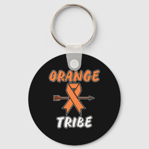 Orange Tribe Leukaemia Awareness Ribbon Support Gr Keychain