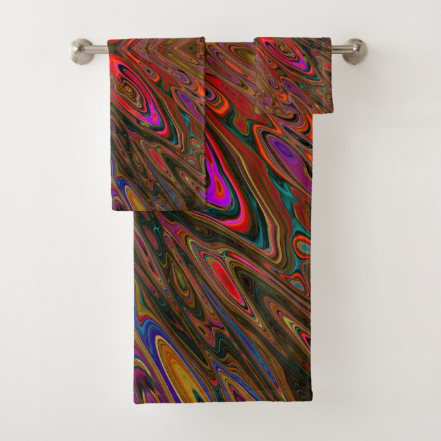 Orange Trippy Abstrait et papillon Magenta (En situation)