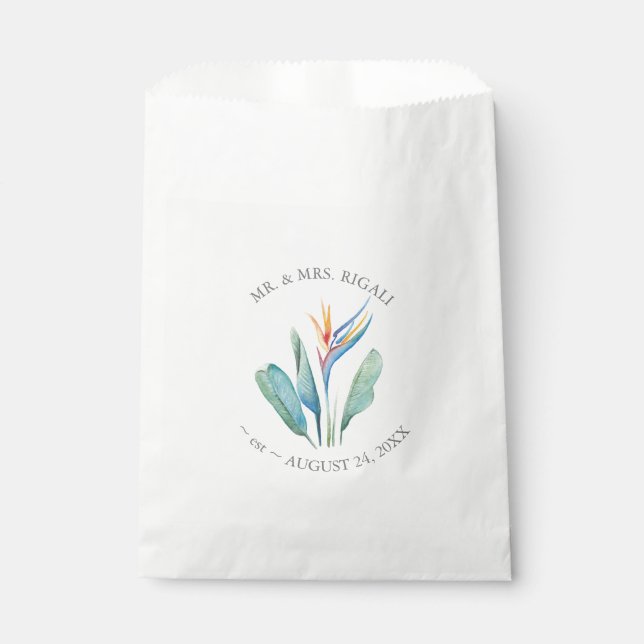 Orange Tropical Flower Favour Bag (Front)