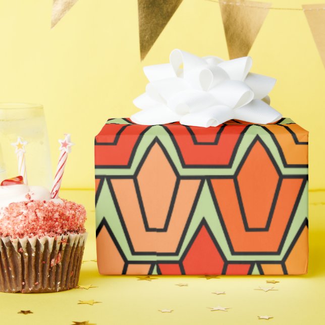 Orange Tulip Field  Wrapping Paper (Birthday Party)