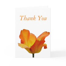 Orange Tulip Thank You Card