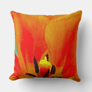 Orange Tulip Throw Pillow