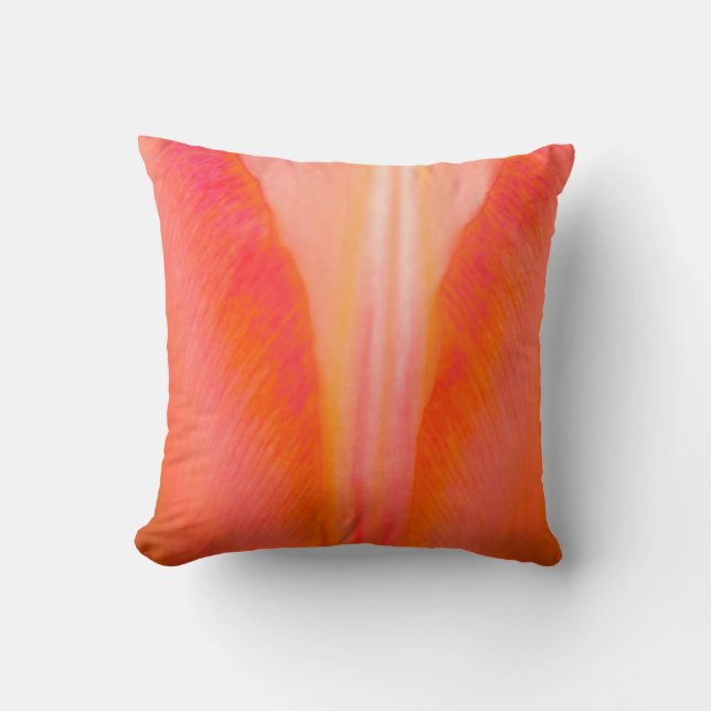 Orange Tulip Throw Pillow (Front)