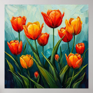 Orange tulips Bright Spring Floral Home Decor 🎁