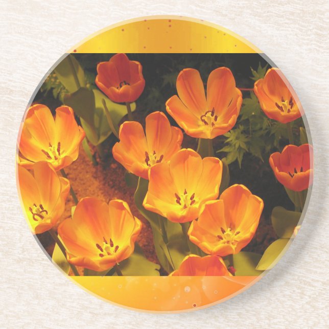 Orange Tulips Coaster (Front)