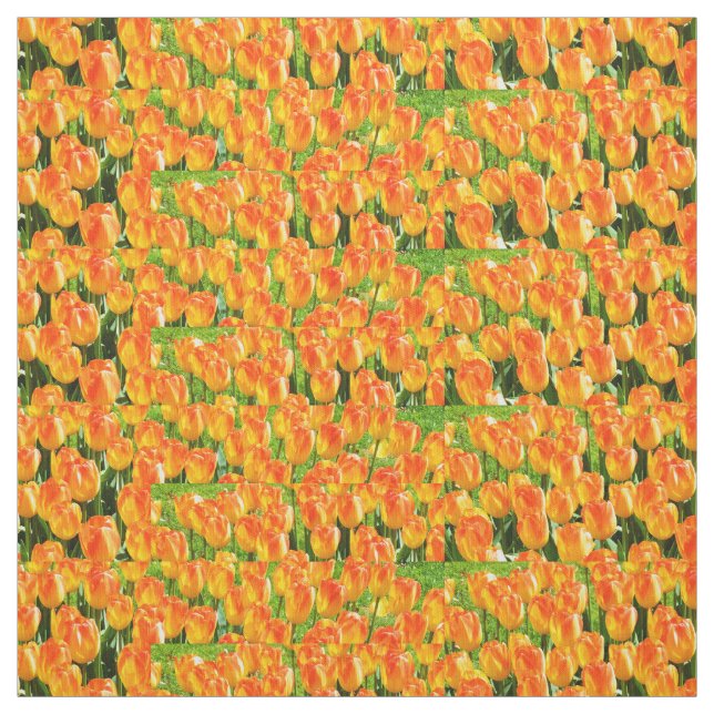 Orange tulips fabric (Swatch)