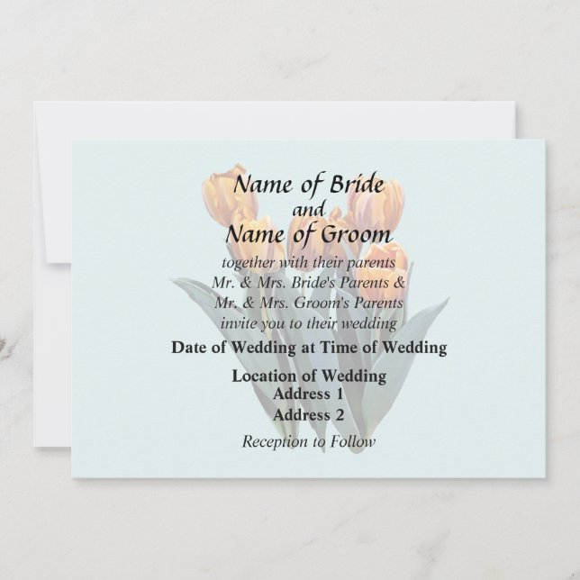 Orange Tulips Invitation (Front)