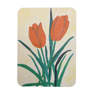Orange Tulips Magnet