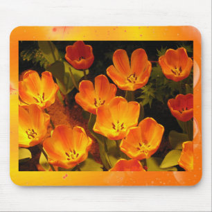Orange Tulips Mouse Pad