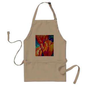 Orange Tulips watercolor art flower painting Standard Apron