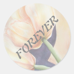 ORANGE TULIPS WEDDING STICKERS