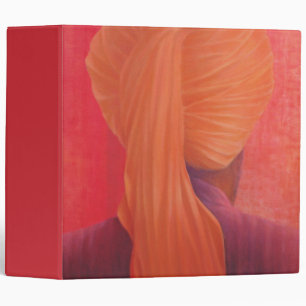 Orange Turban on Red Binder