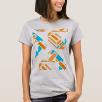 Orange Turquoise Blue Diagonal Southwest Art Look