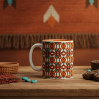 Orange, Turquoise, Brown Tribal Inspired
