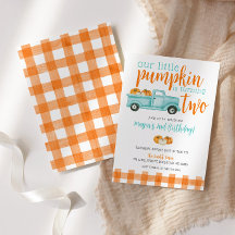 Orange & turquoise Pumpkin Harvest Truck Birthday