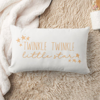 Orange "Twinkle Twinkle Little Star" Baby Nursery Lumbar Pillow