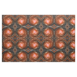 Orange Twist Abstract Art Fabric