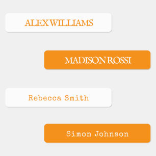 Orange Typewriter   Waterproof Name Labels