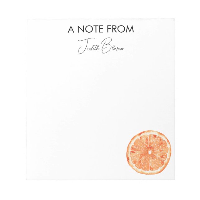 Orange une note de bloc-notes personnalisé (Devant)