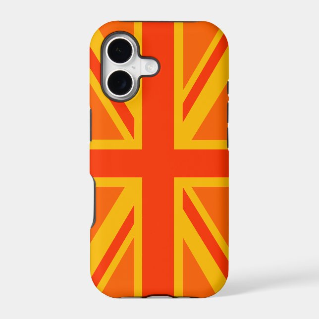 Orange Union Jack British Flag Decor (Back)