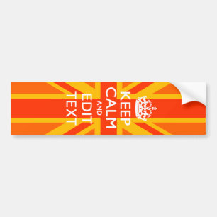 Orange Union Jack British Flag Swag Bumper Sticker