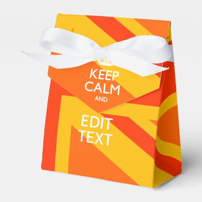 Orange Union Jack British Flag Swag Favor Box (Front Side)