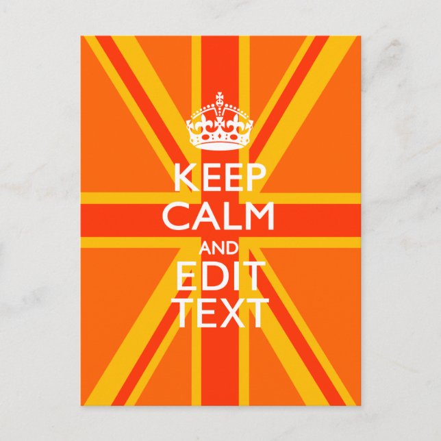 Orange Union Jack British Flag Swag Postcard (Front)