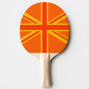 Orange Union Jack Ping Pong Paddle