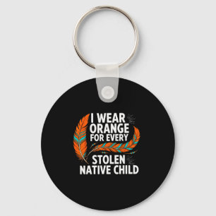 Orange Unity Day Every Child Native American Women Keychain