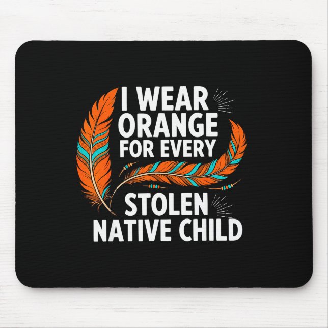 Orange Unity Day Every Child Native American Women Mouse Pad (Front)