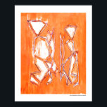 Orange Urban Pop Couple in Art | Abstract Painting Poster<br><div class="desc">"The Urban Pop Couple" abstract painting by French Painter Marie-Christine Belkadi. Unveiling her masterpiece titled "Guarded Love in the Urban Realm, " the cool French Painter, Marie-Christine Belkadi, skilfully captures the essence of a modern urban couple deeply entwined in love yet cautiously guarded by the shield of their emotions. Through...</div>