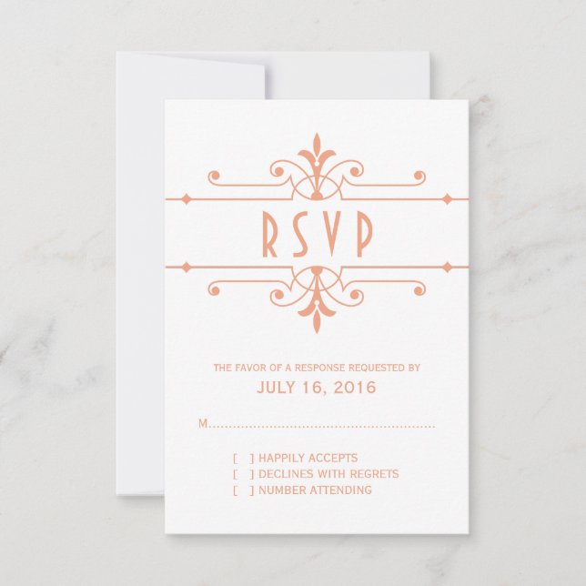 Orange v2 Fancy Ornamental Response Card (Front)