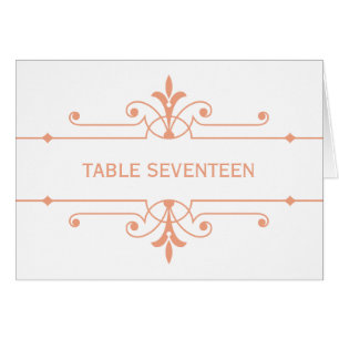 Orange v2 Fancy Ornamental Table Number Card