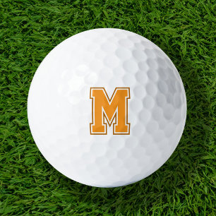 Orange Varsity Monogram Golf Balls