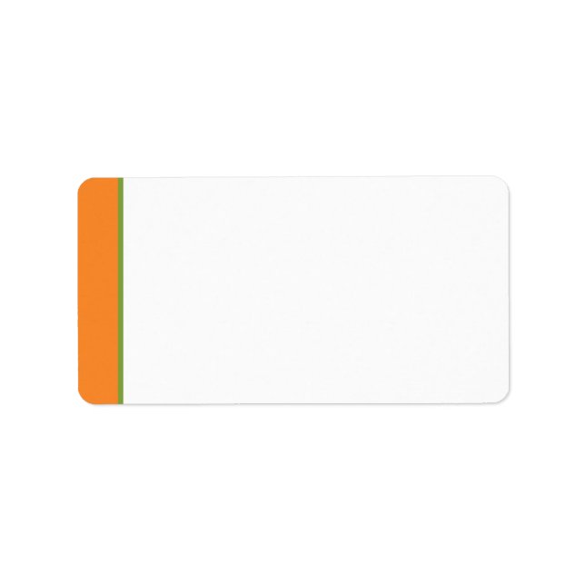 Orange, Vert, Blanc Étiquette de adresse Floral -  (Devant)
