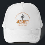 Orange Veterinary School Graduation Custom Trucker Hat<br><div class="desc">This orange custom veterinary school graduation hat gift features modern typography for a class of 2024 graduate. Customize with your graduating year under the medical caduceus for a great personalized keepsake for a graduating veterinarian.</div>
