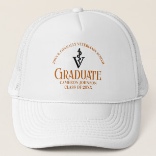 Orange Veterinary School Graduation Custom Trucker Hat