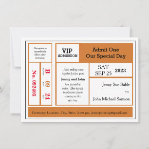 Orange Vintage Concert Faire-part de mariage