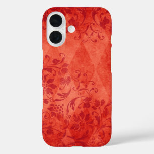 Orange Vintage Diamond Pattern iPhone 16 Case