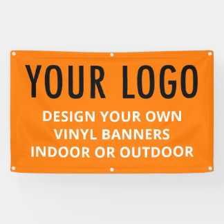 Orange Vinyl Banner with Grommets Outdoor | Indoor