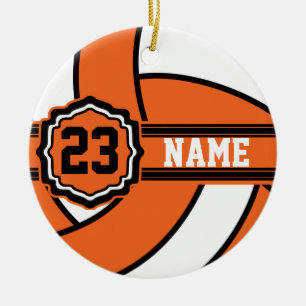 Orange Volleyball   DIY Name and Number Ceramic Ornament