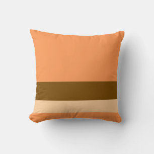 Orange w/ Divider Lines + Any Two Colours Throw Pillow