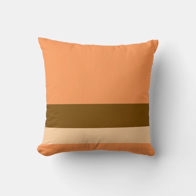 Orange w/ Divider Lines + Any Two Colours Throw Pillow (Front)