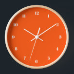 Orange Wall Clock Custom Colours and Numbers Fonts<br><div class="desc">Customizable Beautiful Colours Orange Wall Clocks - Choose / add your favourite background and number colours !  
Choose Your Unique Number Fonts and Size !
or Add your text / name / date / logo / image / more !
Good Luck - Be Happy :)</div>