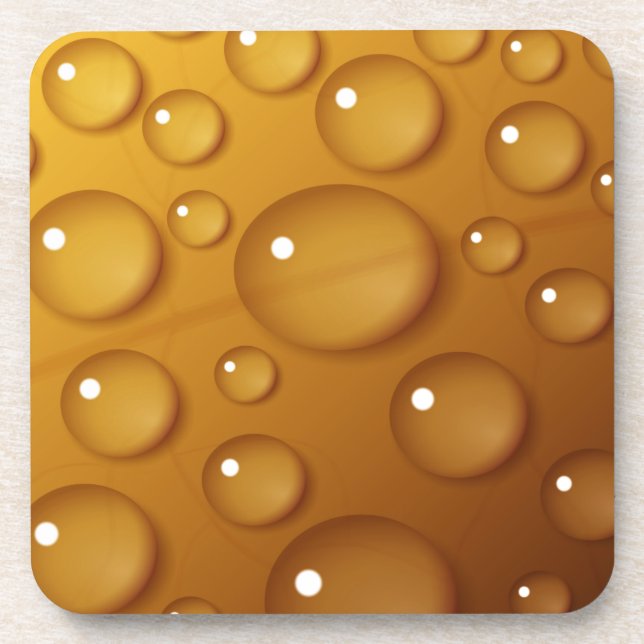 Orange Water Drop Texture Coaster (Front)