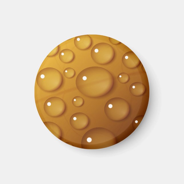 Orange Water Drop Texture Magnet (Front)