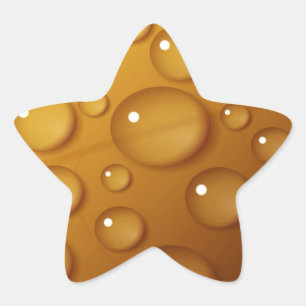 Orange Water Drop Texture Star Sticker