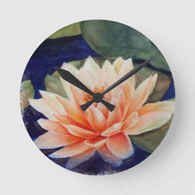 ORANGE WATER LILY WALL HORLOGE (Recto)